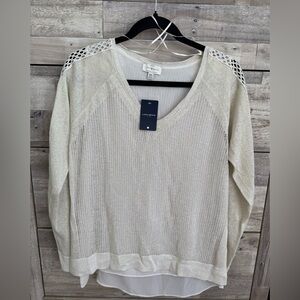Lucky Brand Champagne Light Dressy Top/Sweater Size M